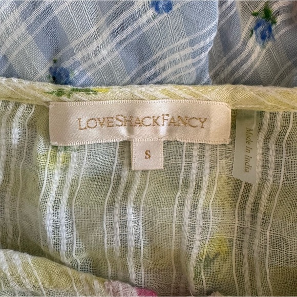 LoveShackFancy Leon Dress in Multi Rosebud Check Small - Picture 10 of 15